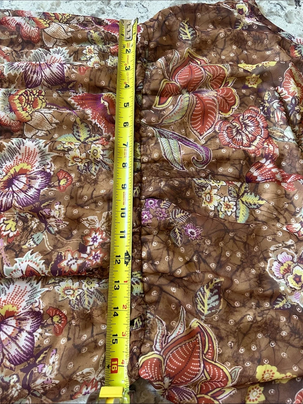Chico's Brown Floral V-Neck Maxi Dress with Purple Border - Picture 5 of 9